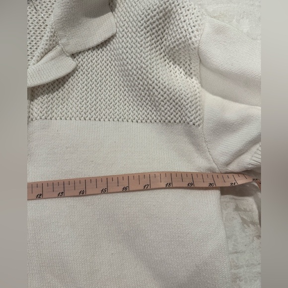 English Factory Sweater Johnny Collar Cream Mixed Media - Picture 4 of 7